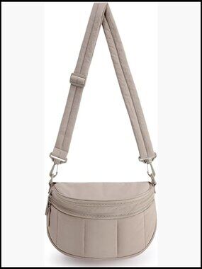 Quilted Puffer Crossbody Bag Multi-Pocket Adjustable Strap Travel Purse Handbag